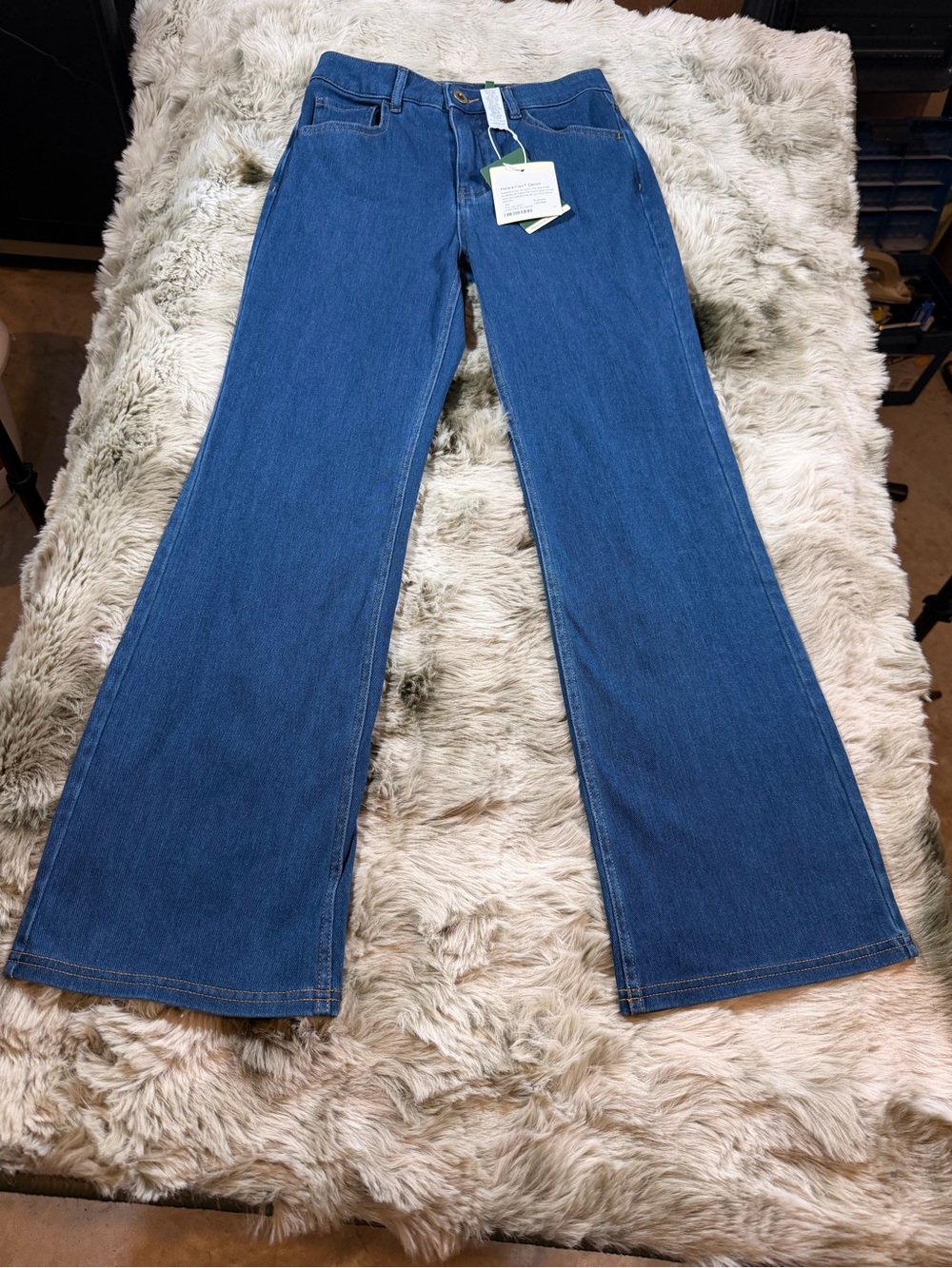 NWR Halara Flex Women’s XS Petite Blue High-Rise Wide-Leg Stretch Jeans